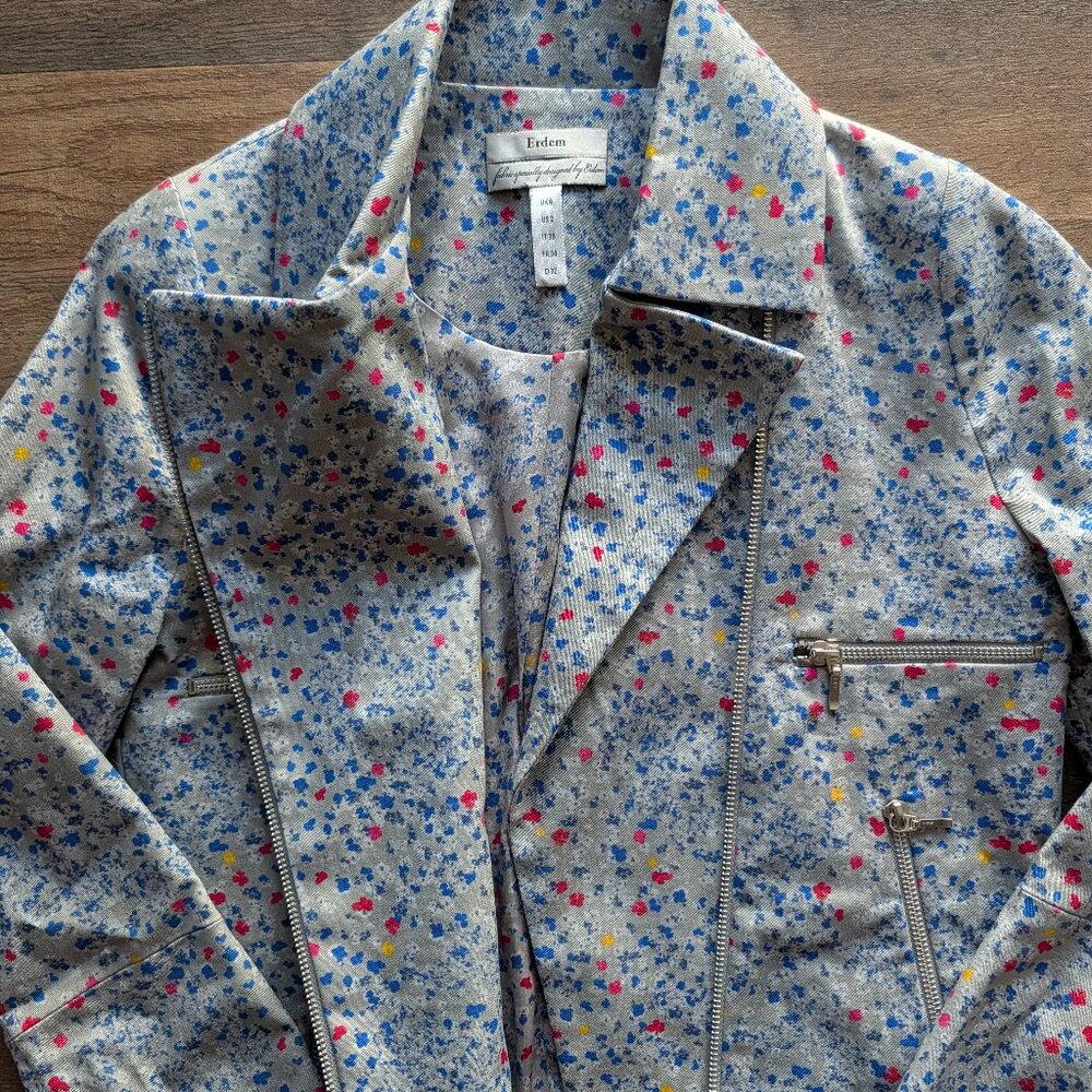 Erdem floral print Jacket - Inner Silk Made in England Woman Size 2